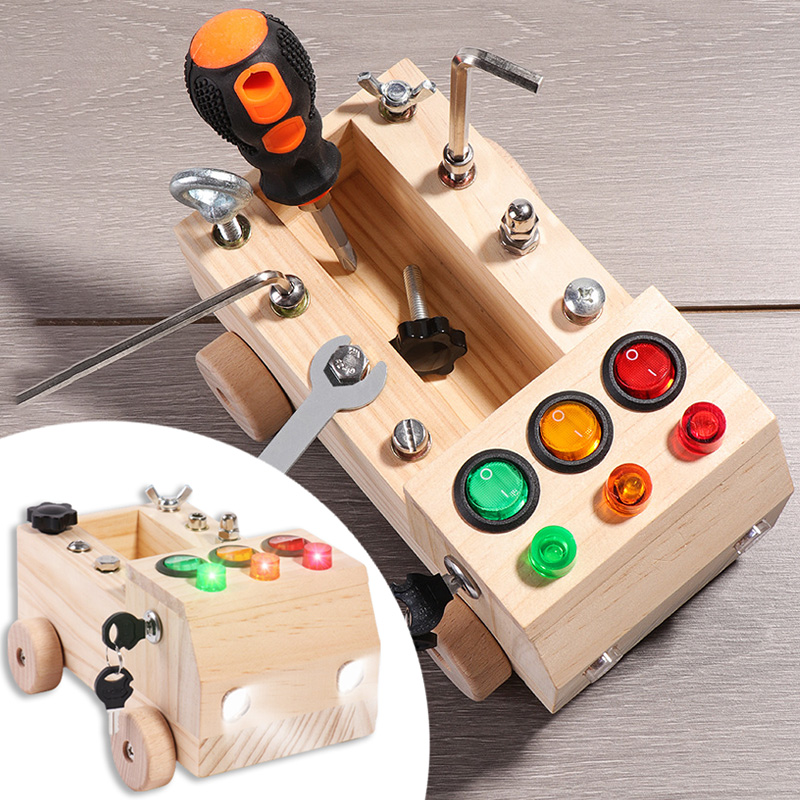 Board Game Box - Деревянная доска Монтессори, сенсорные игрушки, переключатель,